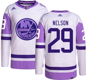 Adult Authentic New York Islanders Brock Nelson Hockey Fights Cancer Official Adidas Jersey