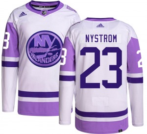 Adult Authentic New York Islanders Bob Nystrom Hockey Fights Cancer Official Adidas Jersey