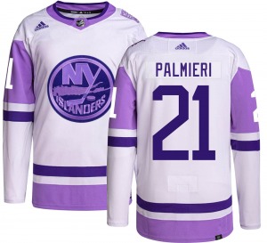 Adult Authentic New York Islanders Kyle Palmieri Hockey Fights Cancer Official Adidas Jersey