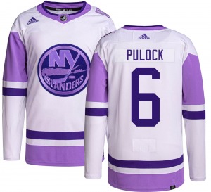 Adult Authentic New York Islanders Ryan Pulock Hockey Fights Cancer Official Adidas Jersey