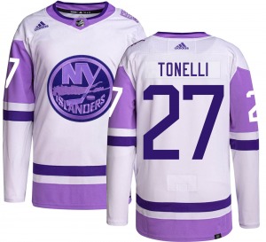 Adult Authentic New York Islanders John Tonelli Hockey Fights Cancer Official Adidas Jersey
