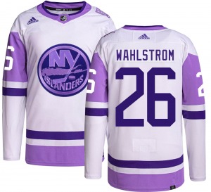 Adult Authentic New York Islanders Oliver Wahlstrom Olive Hockey Fights Cancer Official Adidas Jersey