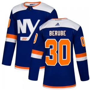Adult Authentic New York Islanders Jean-Francois Berube Blue Alternate Official Adidas Jersey