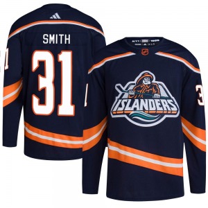 Adult Authentic New York Islanders Billy Smith Navy Reverse Retro 2.0 Official Adidas Jersey