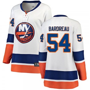 Women's Breakaway New York Islanders Cole Bardreau White Away Official Fanatics Branded Jersey