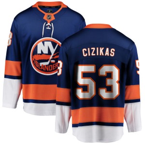 Adult Breakaway New York Islanders Casey Cizikas Blue Home Official Fanatics Branded Jersey