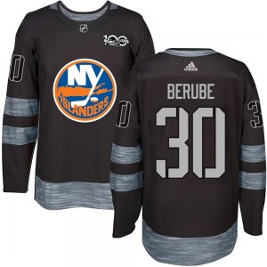Adult Authentic New York Islanders Jean-Francois Berube Black 1917-2017 100th Anniversary Official Jersey