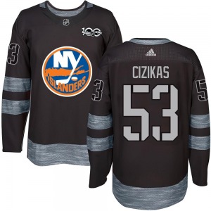 Adult Authentic New York Islanders Casey Cizikas Black 1917-2017 100th Anniversary Official Jersey