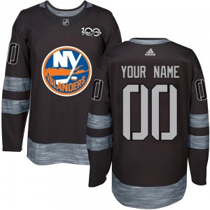 Adult Authentic New York Islanders Custom Black Custom 1917-2017 100th Anniversary Official Jersey