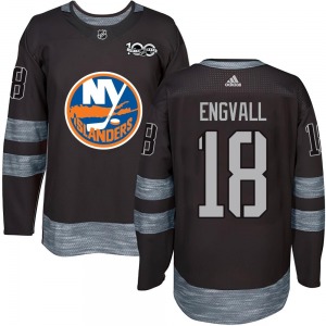 Adult Authentic New York Islanders Pierre Engvall Black 1917-2017 100th Anniversary Official Jersey