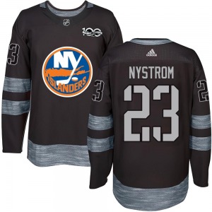 Adult Authentic New York Islanders Bob Nystrom Black 1917-2017 100th Anniversary Official Jersey