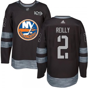 Adult Authentic New York Islanders Mike Reilly Black 1917-2017 100th Anniversary Official Jersey