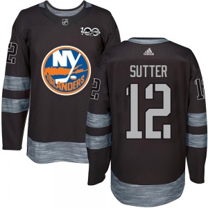 Adult Authentic New York Islanders Duane Sutter Black 1917-2017 100th Anniversary Official Jersey