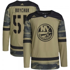Adult Authentic New York Islanders Johnny Boychuk Camo Military Appreciation Practice Official Adidas Jersey