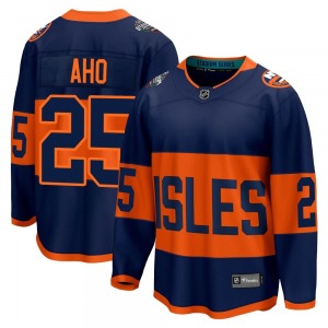 Adult Breakaway New York Islanders Sebastian Aho Navy 2024 Stadium Series Official Fanatics Branded Jersey