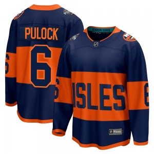 Adult Breakaway New York Islanders Ryan Pulock Navy 2024 Stadium Series Official Fanatics Branded Jersey
