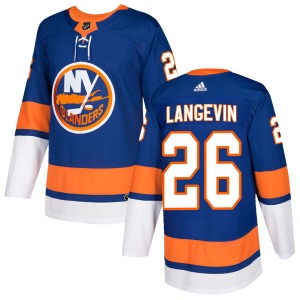 Youth Authentic New York Islanders Dave Langevin Royal Home Official Adidas Jersey