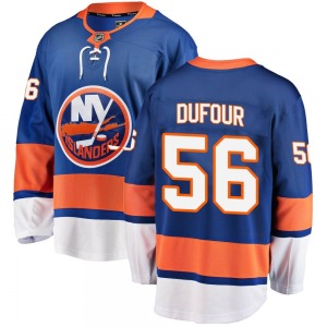 Adult Breakaway New York Islanders William Dufour Blue Home Official Fanatics Branded Jersey