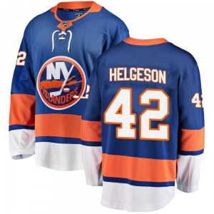 Adult Breakaway New York Islanders Seth Helgeson Blue Home Official Fanatics Branded Jersey