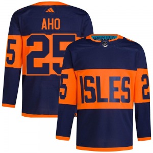 Adult Authentic New York Islanders Sebastian Aho Navy 2024 Stadium Series Primegreen Official Adidas Jersey