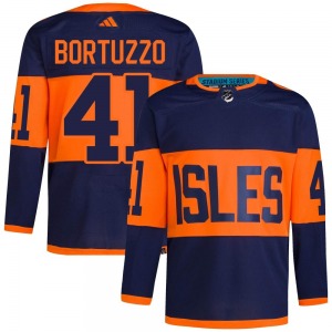 Adult Authentic New York Islanders Robert Bortuzzo Navy 2024 Stadium Series Primegreen Official Adidas Jersey