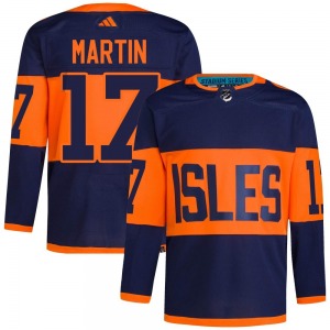 Adult Authentic New York Islanders Matt Martin Navy 2024 Stadium Series Primegreen Official Adidas Jersey