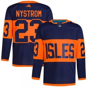 Adult Authentic New York Islanders Bob Nystrom Navy 2024 Stadium Series Primegreen Official Adidas Jersey
