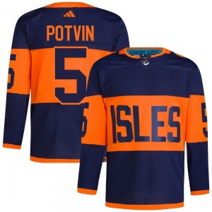 Adult Authentic New York Islanders Denis Potvin Navy 2024 Stadium Series Primegreen Official Adidas Jersey