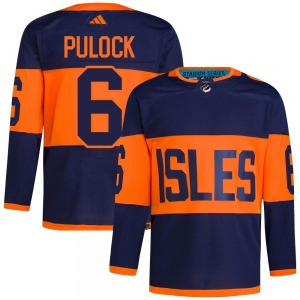 Adult Authentic New York Islanders Ryan Pulock Navy 2024 Stadium Series Primegreen Official Adidas Jersey