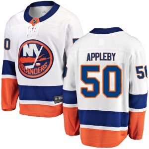 Adult Breakaway New York Islanders Kenneth Appleby White Away Official Fanatics Branded Jersey