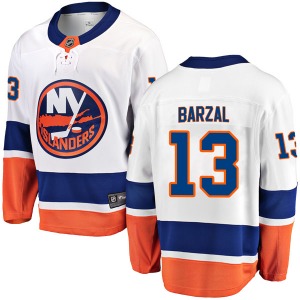 Adult Breakaway New York Islanders Mathew Barzal White Away Official Fanatics Branded Jersey