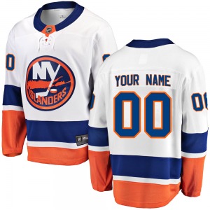 Adult Breakaway New York Islanders Custom White Custom Away Official Fanatics Branded Jersey