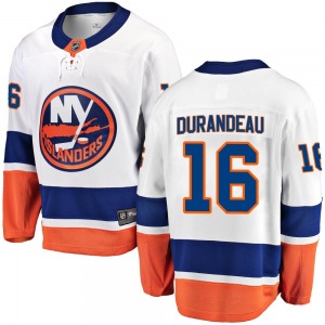Adult Breakaway New York Islanders Arnaud Durandeau White Away Official Fanatics Branded Jersey
