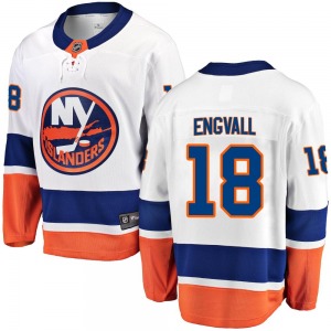 Adult Breakaway New York Islanders Pierre Engvall White Away Official Fanatics Branded Jersey