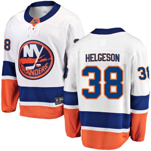Adult Breakaway New York Islanders Seth Helgeson White Away Official Fanatics Branded Jersey