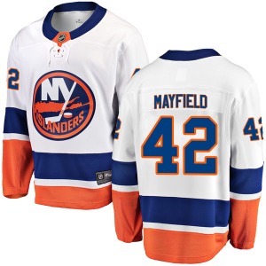 Adult Breakaway New York Islanders Scott Mayfield White Away Official Fanatics Branded Jersey