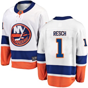 Adult Breakaway New York Islanders Glenn Resch White Away Official Fanatics Branded Jersey