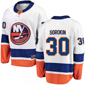 Adult Breakaway New York Islanders Ilya Sorokin White Away Official Fanatics Branded Jersey