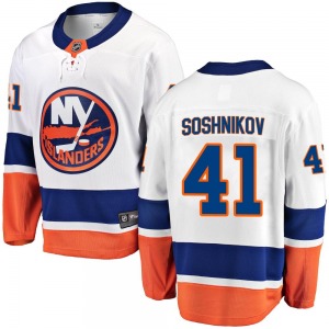 Adult Breakaway New York Islanders Nikita Soshnikov White Away Official Fanatics Branded Jersey