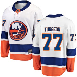Adult Breakaway New York Islanders Pierre Turgeon White Away Official Fanatics Branded Jersey