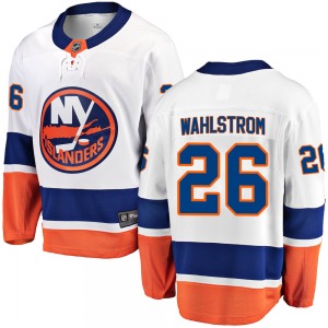 Adult Breakaway New York Islanders Oliver Wahlstrom White Away Official Fanatics Branded Jersey