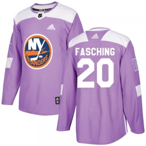 Youth Authentic New York Islanders Hudson Fasching Purple Fights Cancer Practice Official Adidas Jersey