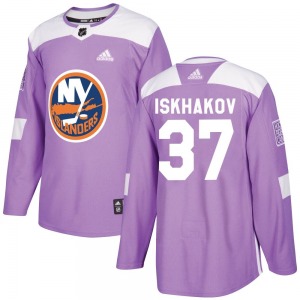Youth Authentic New York Islanders Ruslan Iskhakov Purple Fights Cancer Practice Official Adidas Jersey