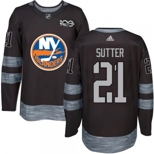 Youth Authentic New York Islanders Brent Sutter Black 1917-2017 100th Anniversary Official Jersey