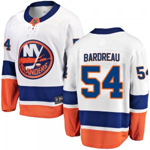Youth Breakaway New York Islanders Cole Bardreau White Away Official Fanatics Branded Jersey