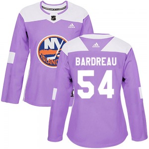Women's Authentic New York Islanders Cole Bardreau Purple Fights Cancer Practice Official Adidas Jersey