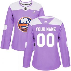 Women's Authentic New York Islanders Custom Purple Custom Fights Cancer Practice Official Adidas Jersey
