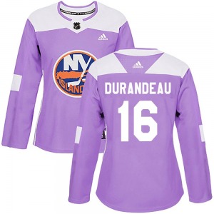 Women's Authentic New York Islanders Arnaud Durandeau Purple Fights Cancer Practice Official Adidas Jersey