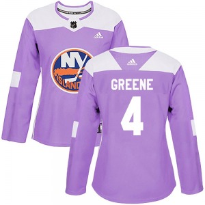 Women's Authentic New York Islanders Andy Greene Purple Fights Cancer Practice Official Adidas Jersey