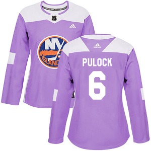 Women's Authentic New York Islanders Ryan Pulock Purple Fights Cancer Practice Official Adidas Jersey
